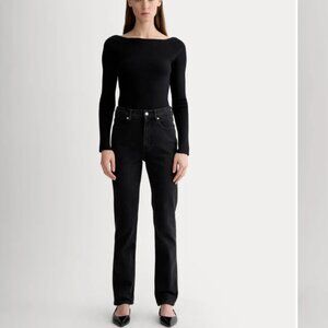 Everlane The Original Cheeky Jean Coal 28 Regular Straight Leg Organic Cotton